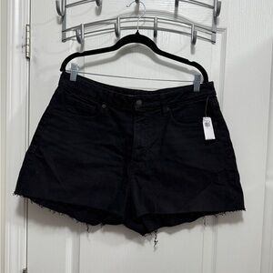 NWT Old Navy O.G High Rise Cutoff Jean Shorts Womens Size 16 Curvy Black Cowgirl